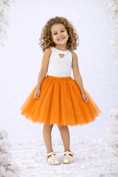 SUNEH Kız Çocuk Astarlı Beli Lastikli Kabarık Tütü Etek