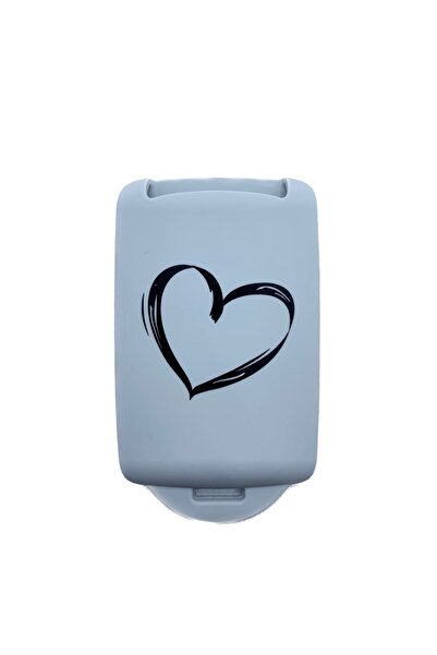 AUTOTOB Keyless key case, heart pattern, Renault/Dacia, light gray