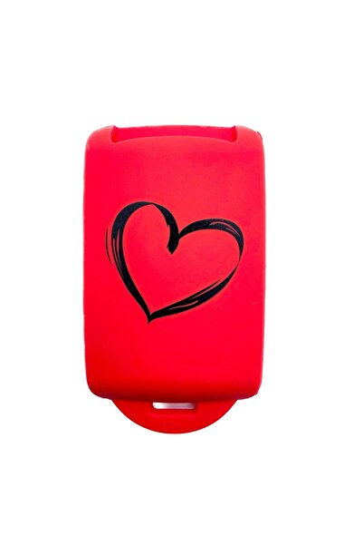 AUTOTOB Keyless key case, heart pattern, Renault/Dacia, red