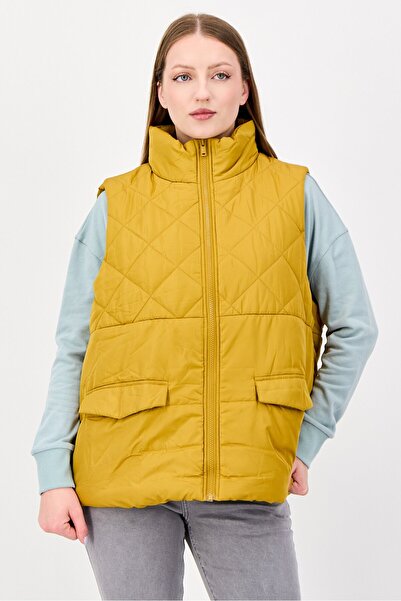Fire & Glory Women Plain Puffer Jacket, Mustard