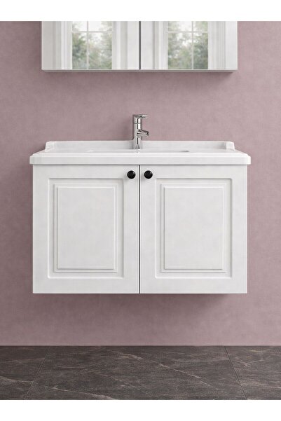 Gold Ban-yom RİSUS 80 ALT BEYAZ MDF Banyo Mobilyası Seti