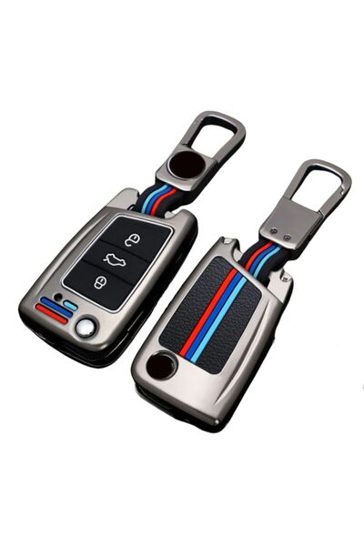 AUTOTOB Husa cheie tip briceag ultrarezistenta, VW Seat Skoda Cupra, gun meta...