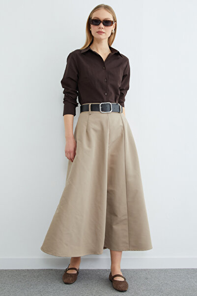 Fulla Moda Fusta lungă plisată cu curea