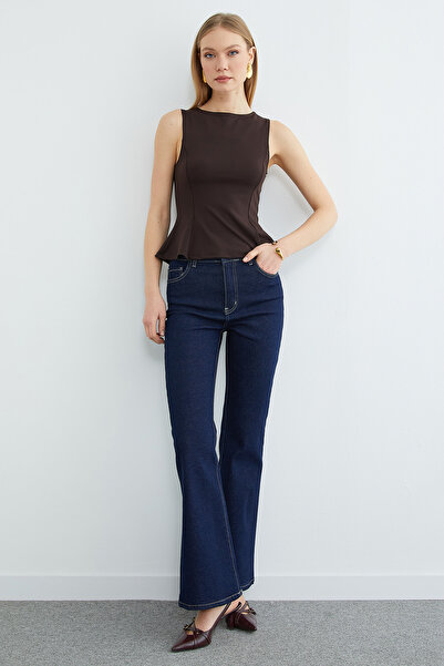 Fulla Moda High Waist Zipper Flare Jeans