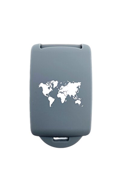 AUTOTOB Husa cheie keyless, model harta, Renault/Dacia, gri inchis