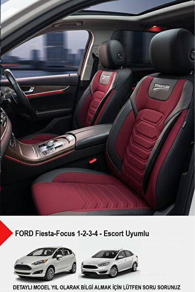 GM-DESIGN غطاء مقعد السيارة الفاخر من سلسلة التيتانيوم - (متوافق مع فورد فوكس...