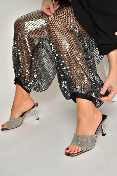 Fox Shoes Y820179134 Platinum Mirror Thin Heeled Women's Shoes