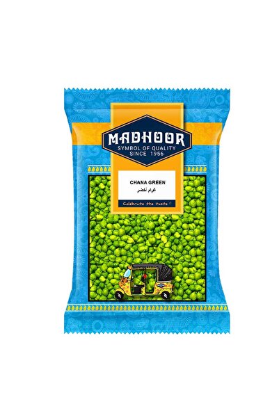 MADHOOR Chana Green Whole Raw Hara Chana Dry Garbanzo Grains (500g)