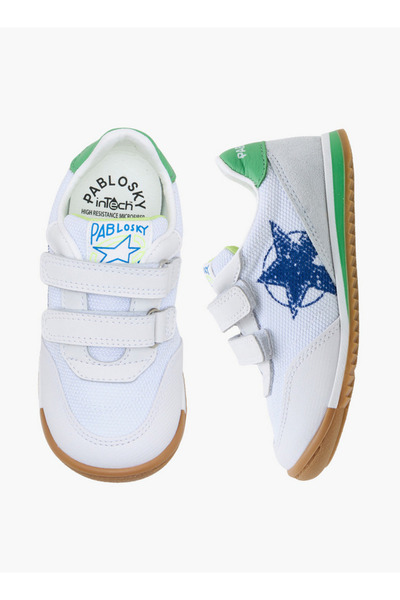 Pablosky Sports Shoes with Hook & Loop Closure, Logo Print
