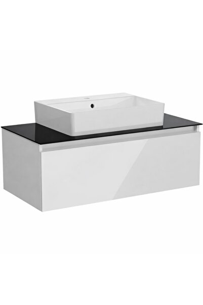 VitrA Nuo Lavabo Dolabı Parlak Beyaz 100 cm Çekmeceli (Çanak Lavabolu) 80439