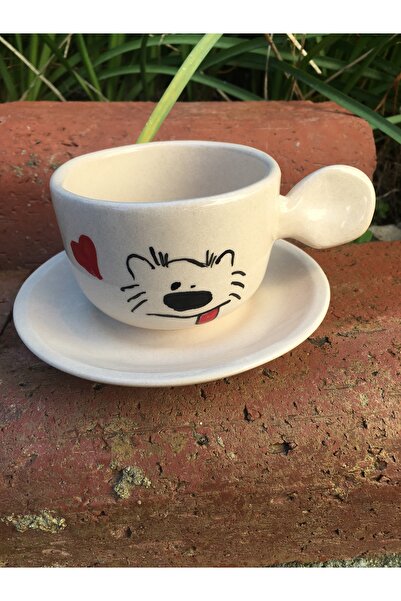 seramikanaz Handmade Ceramic Paws Friends Themed Coffee Cup