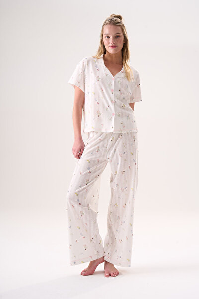 Etoile 100% βαμβακερό κοντομάνικο σετ με κουμπιά για το σπίτι 26506