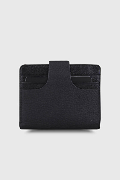 DİGA 101 Genuine Leather Card Holder Wallet Black