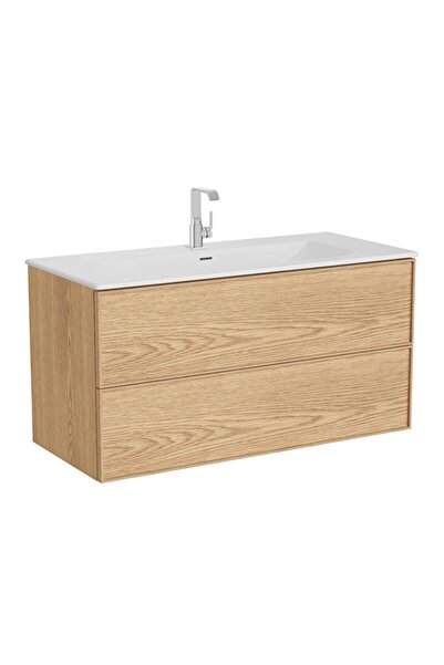 VitrA Metropole Edge Lavabo Dolabı (Etajerli Lavabolu) 120 cm Açık Meşe