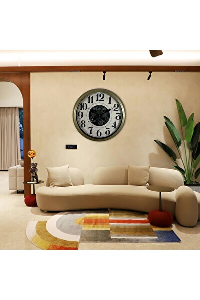 Lunaev ساعة حائط ريترو برايم كلاسيك بعجلة دوارة مقاس 60 سم