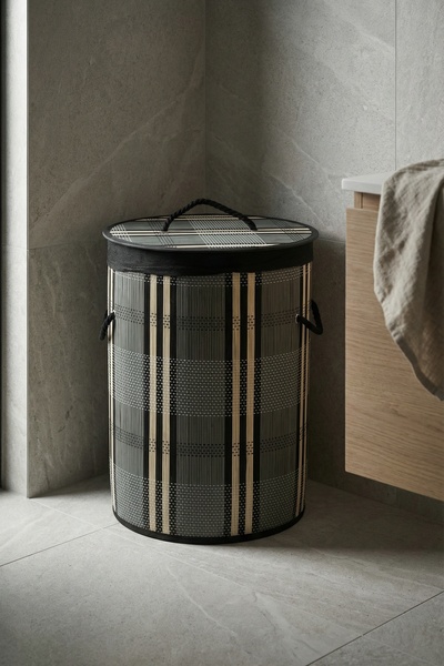 ACAR Σκανδιναβικό Στρογγυλό Καλάθι από Μπαμπού - 50 εκ.