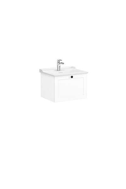 VitrA Root Classic Lavabo Dolabı Tek Çekmeceli Mat Beyaz 60cm