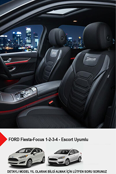 GM-DESIGN Titanyum Serisi Lüks Keten Oto Koltuk Kılıfı -(FORD Focus-Fiesta İl...