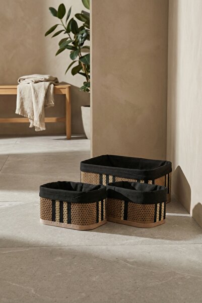 ACAR Nordic 3-Piece Bamboo Basket Set