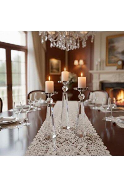 Generic طقم حامل شموع كريستال رويال لوميير