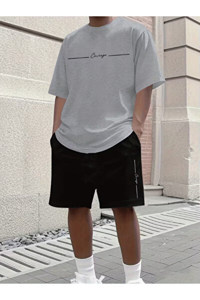 Ordorin Gray Black Printed Men's Suit