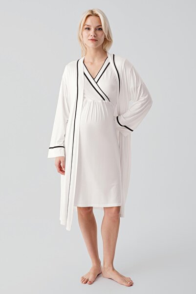 Artış Set de cămașă de noapte pentru maternitate, cu mâneci scurte, cu compar...