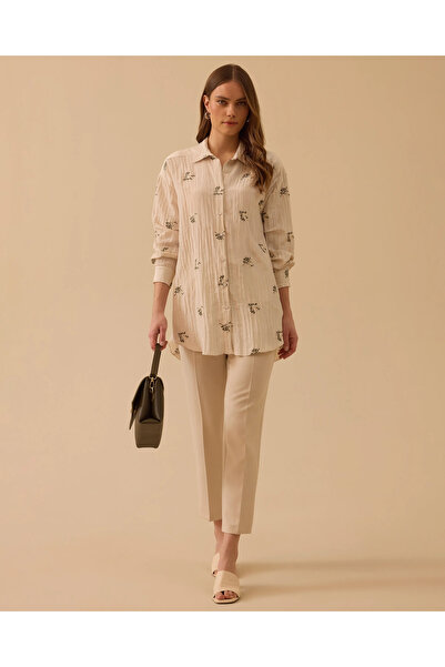 SCL Nakışlı Uzun Kollu Gömlek