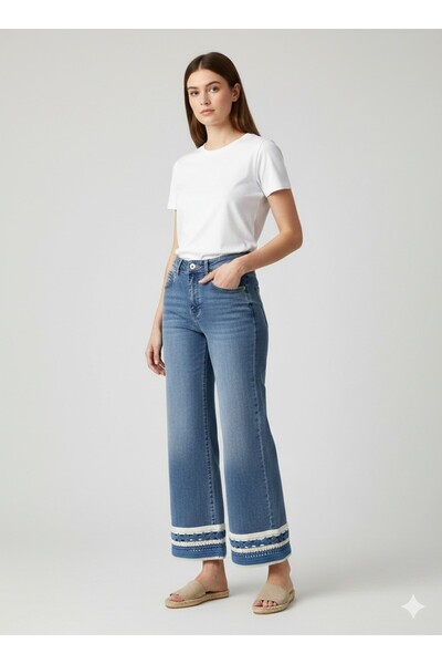centilmen Bdk Cuffed Knitted Embroidered Trousers 4590