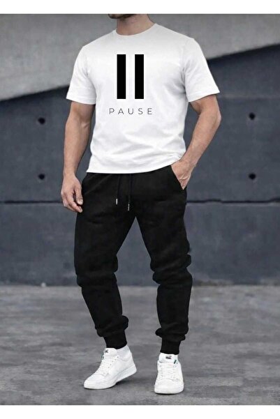 tkn your style Erkek Paus Printed Design 2-Piece Tracksuit Set