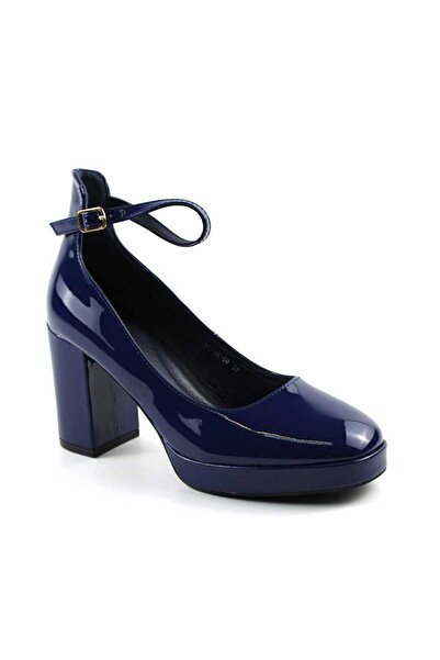 mm Women's shoes, with platform and thick heel, patent leather ML-OK50-NAVY