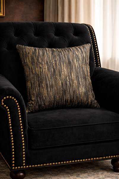 Lena Maison Haliç Kırlent Kılıfı Hardal Çizgili 43x43 cm