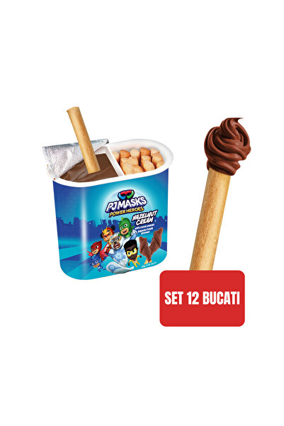 Nefis SET 12 BUCĂȚI - PJ Masks Sticks N Go Cremă de Cacao și Grissini cu Alun...