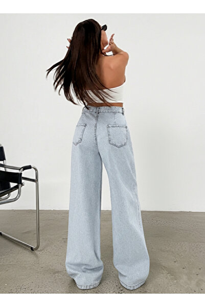 bluemarlin TAM KALIP BUZ KAR talie înaltă BLUZĂ FAȚĂ ȘI SPATE B wide-leg BLUZ...