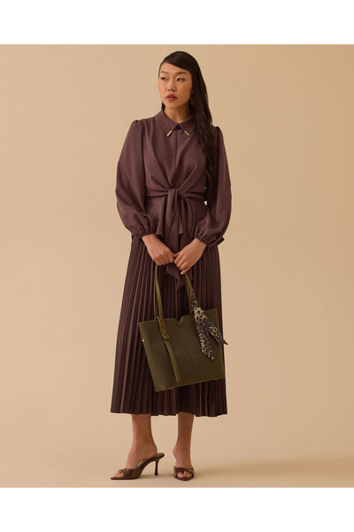 SCL Elastik Bel Pliseli Etek