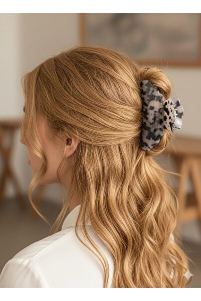 LUXENYA DESİGN Leopard Zebra and Marble Patterned Large Hairpin Set for Women...