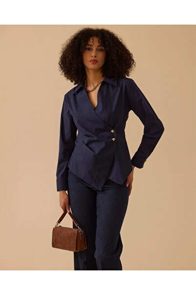 SEÇİL Pile Detaylı Kruvaze Gömlek