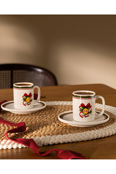 Madame Coco Neva 2-Person 4-Piece Gold Coffee Cup Set - Colorful - 90 ml