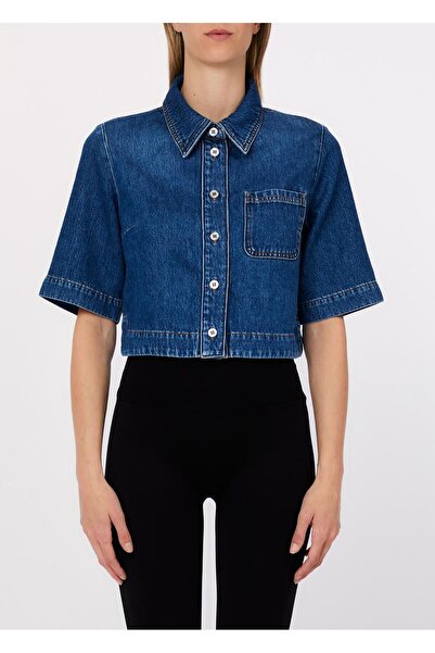 liu.jo Mavi Crop Denim Gömlek