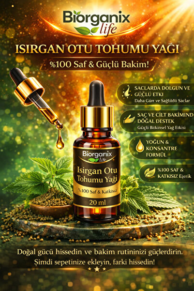 BİORGANİX Life Isırgan Otu Tohumu Yağı 20 ml – %100 Saf & Güçlü Bakım!