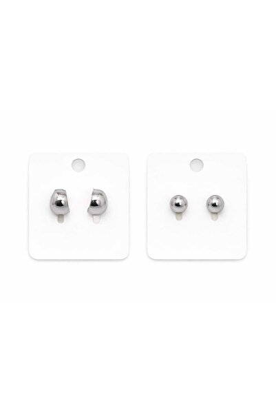 lindamina Two Pairs of Earrings, Ball Earrings Medium Size, Hoop Earrings; Si...