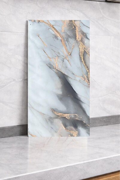 Renkli Duvarlar Shiny Bakır Mermer Desenli 60x30cm Yapışkanlı Mutfak Banyo Ka...