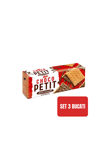 Nefis SET 3 BUCĂȚI - Biscuiți din grâu glazurați cu ciocolată ChocoPetit 275 g