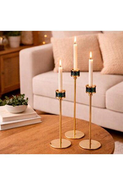 Generic Luxury Three-Piece Metal Candle Holder Set
