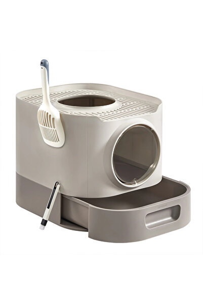 feandrea Litiera pentru pisici cu capac, tavă extensibilă și accesorii inclus...