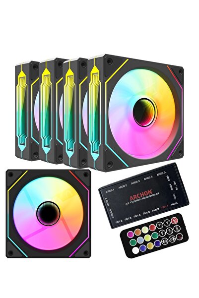 Archon SPECTRE PRO ARGB 4x120mm SESSİZ PROFESYONEL KUMANDALI ARGB FAN SETİ