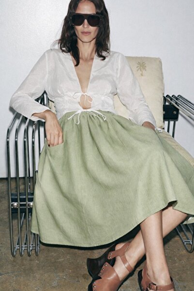 HAKKE Beli Lastikli Cepli Uzun Etek