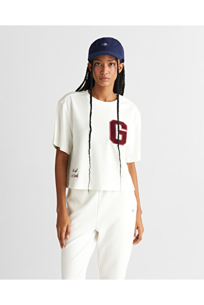 Gant Kadın Krem Relaxed Fit T-Shirt