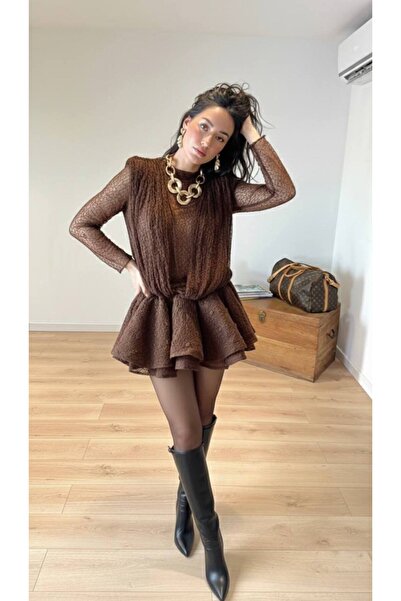 Friday Mood Women's Skirt with Ruffled Lace Detailed Design Dress