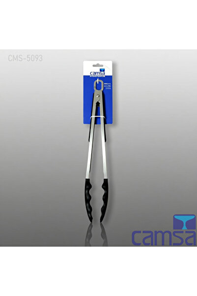 Queen’s Kitchen Black Frying Tongs with Metal Handle