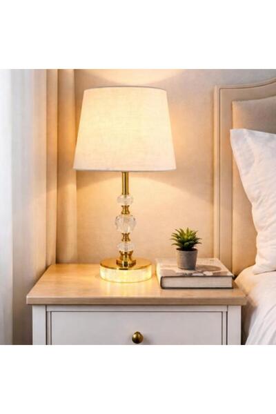 GESR HOME Golden Crystal Table Lamp with Warm Light – Royal Light Model